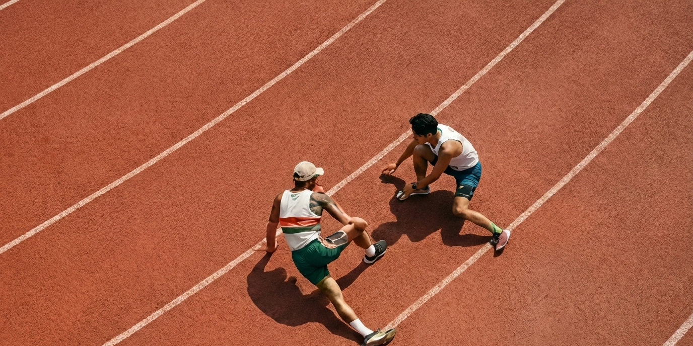 Runner preparando su carrera